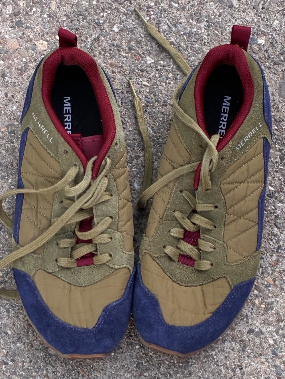 Merrell Men's Olive Burgundy Trail Sneakers 8